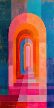 Neon Abstract Schilderij | Doorway to Delight | Abstract schilderij Neon van De Mooiste Kunst