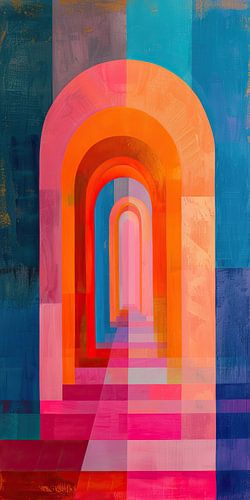Neon Abstract Schilderij | Doorway to Delight | Abstract schilderij Neon