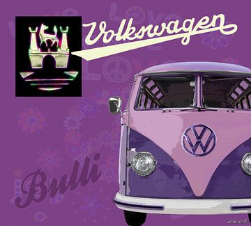 Volkswagen T1 Samba rose sur Ad Hermans