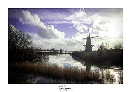 Water with mill by Han Overgaauw