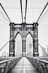 Brooklyn bridge digitale kunst van Thea