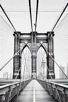 Brooklyn bridge digitale kunst van Thea