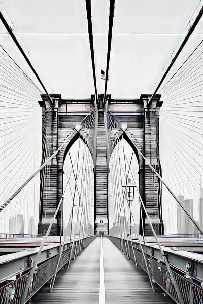 Pont de Brooklyn art numérique par Thea