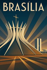 Brasília Moderne Anmut - Art Deco Kathedrale Poster