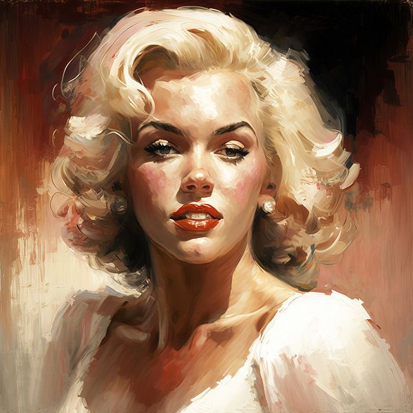 klein Isoleren Meer Schilderij Marilyn Monroe van Kunst Company op canvas, behang en meer