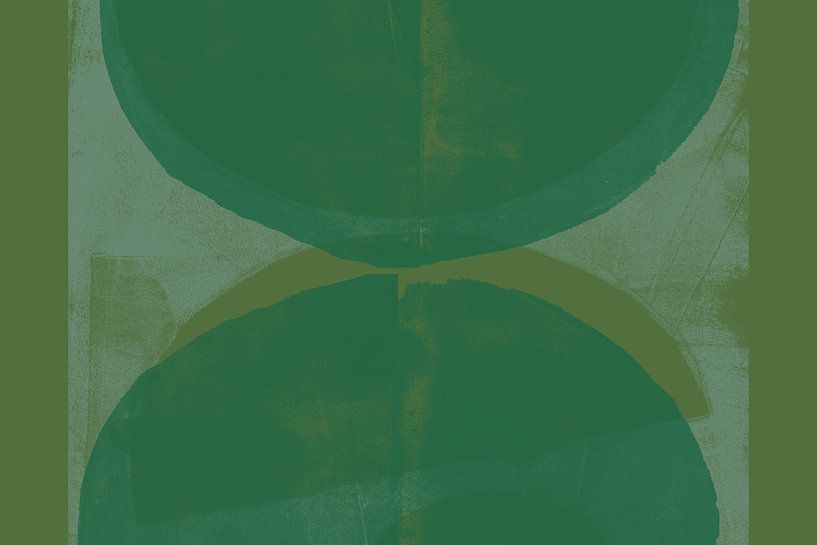 Abstrakte Formen in Smaragd-, Oliven- und Salbeigrün. von Dina Dankers