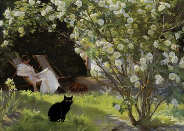 Cat Print Famous Painting by Outdoor Way