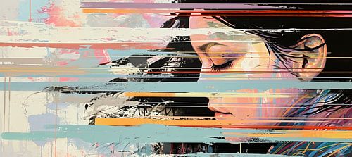 Modernes Porträt | Bunte Streifen