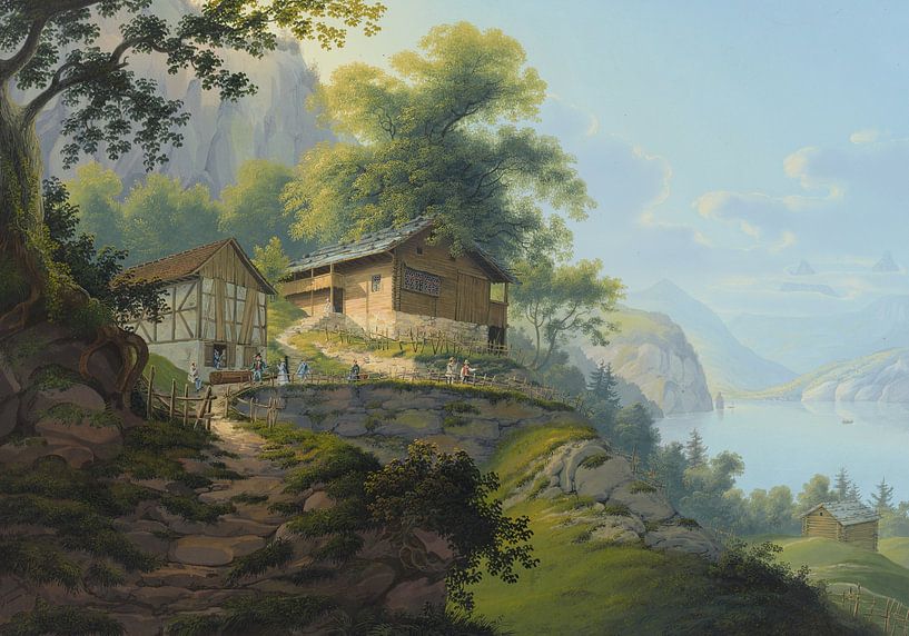 Grütli, au Vierwaldstadter-See, Johann Ludwig Bleuler par Des maîtres magistraux