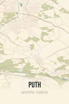 Vintage landkaart van Puth (Limburg) van MijnStadsPoster