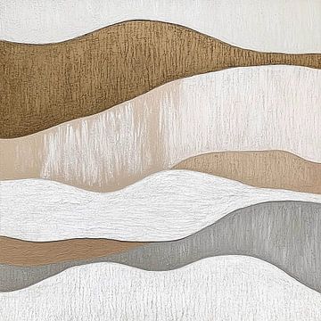 Undulating layers in soft earth tones and textures by Color Square