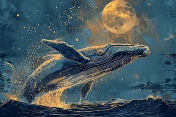 Walvis - Kosmische sprong van Poster Art Shop