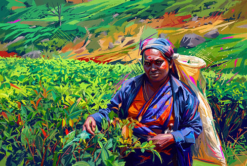 Teepflückerrin in Sri Lanka von Wolfsart