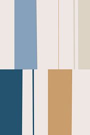 Mozaïek Blauw 1 | Geometrische Colorblocking van Menega Sabidussi