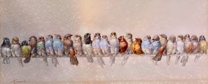 Ein Vogelbock von Hector Giacomelli, mit Schnee