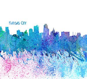 Kansas City Kansas Skyline Silhouette Impressionistisch