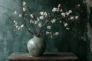 Blüte in rustikaler Vase
