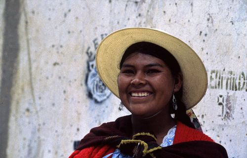 Beautiful smile from a Bolivian woman from the mountains