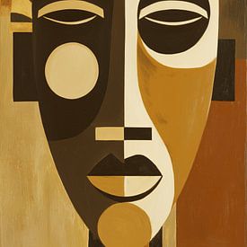 Afrikanischer Mann abstrakt Kubismus Minimalismus stehend von TheXclusive Art