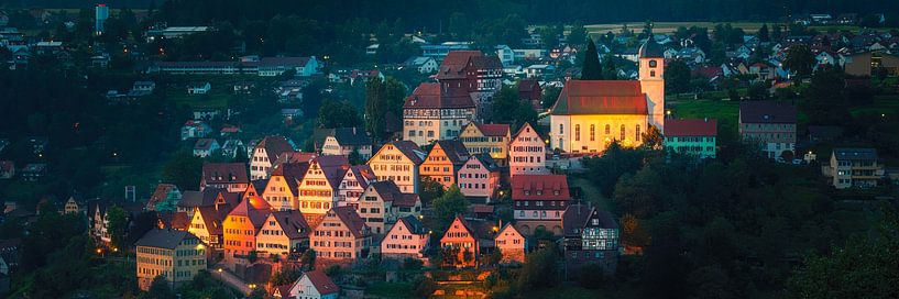 Panorama of an evening in Altensteig by Henk Meijer Photography