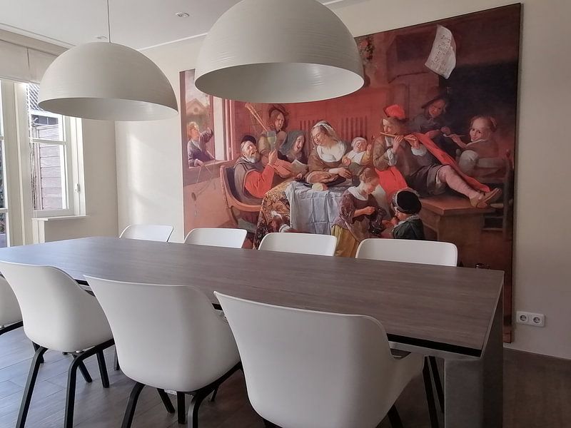 Het vrolijke huisgezin, Jan Steen op canvas, behang, poster en meer