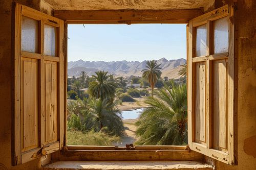 Vue de la fenêtre sur l'oasis