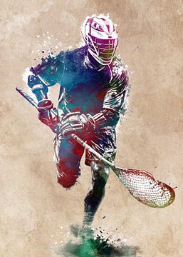 Lacrosse speler sport kunst #lacrosse van JBJart Justyna Jaszke