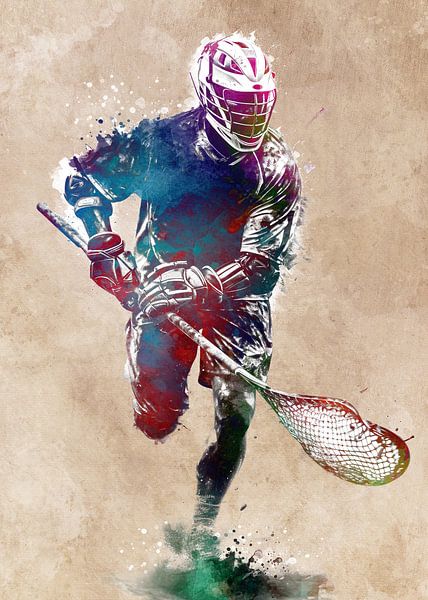 Lacrosse player sport art #lacrosse by JBJart Justyna Jaszke