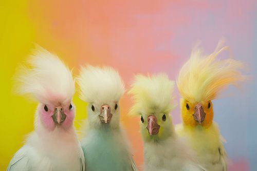 Kleurrijke vrolijke vogels