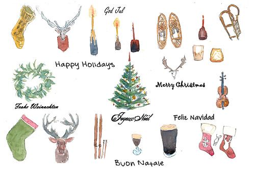 Joyeuses fêtes Joyeux Noël God Jul Art for Love