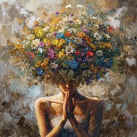 Vrouw & Bloemen van Blikvanger Schilderijen