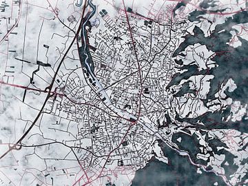Kaart van Dornbirn in de stijl 'White Winter' van Maporia