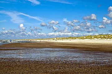 Des kilomètres de plage de sable avec des dunes dans le Jutland sur Silva Wischeropp