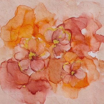 Abstract Brilliance IV – Tangerine Twist mit Gold