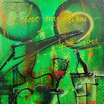 I love my wine by Geoffrey Wijn - WINE ART GALLERY