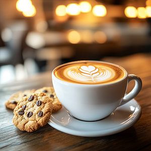 Tasse Kaffee mit Keksen