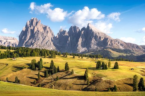 Seiser Alm landscape in Dolomites