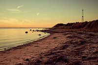 Abenddämmerung an einem Strand in Sjaelland in Dänemark