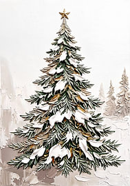 Sapin de Noël – Relief sculptural dans la forêt hivernale sur AidasignArt