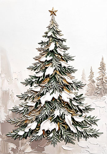 Christmas tree – a sculptural relief in the winter forest
