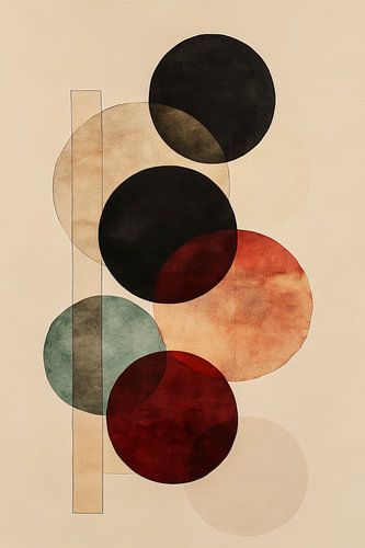 Geometrische compositie met kleurencirkel