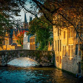 Fotografie Belgien Architektur - Blick über den Groenerei in Richtung Stadhuis, Brügge von Ingo Boelter