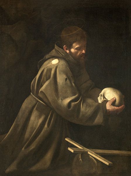 Saint Francis in Meditation, Caravaggio by Masterful Masters
