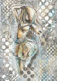 Abstract artwork Mixed media dancer by Emiel de Lange