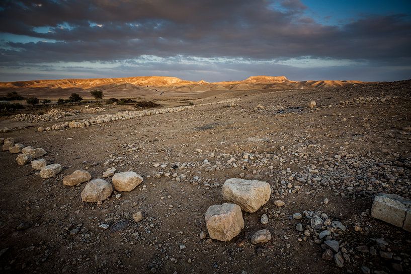 Avond over de woestijn in Israel van Herman IJssel BWPHOTO