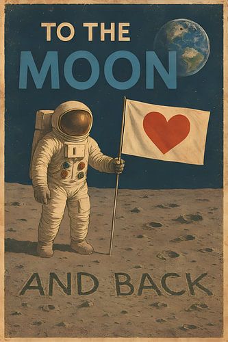 To the moon and back illustration.