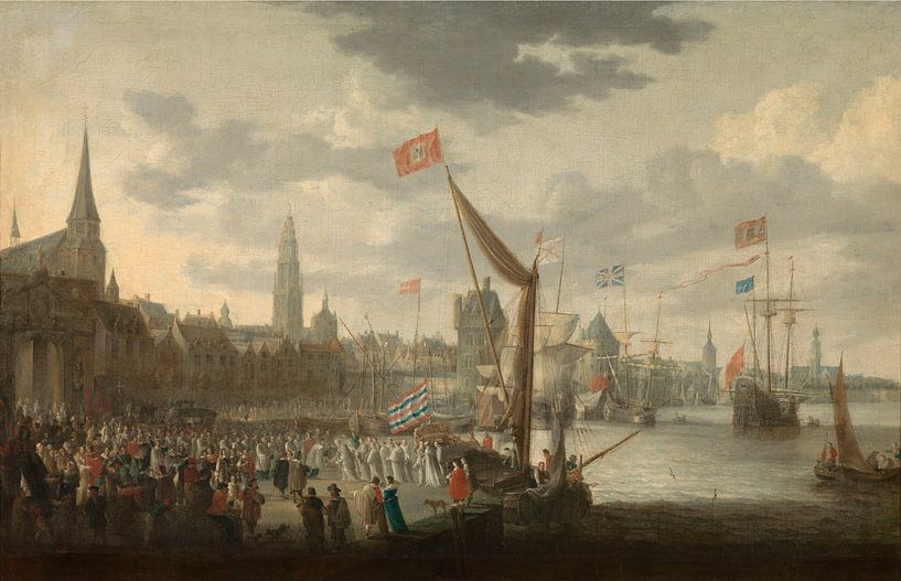 Reception of the White Monks by the Magistrate, Bonaventura Peeters the Elder by Masterful Masters