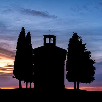 Coucher de soleil à la Cappella Della Madonna Vitaleta sur Teun Ruijters