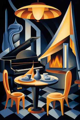 Minimalistische eetkamer met raam