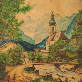 Kapel van St.Stebastian in Ramsau van beangrphx Illustration and paintings